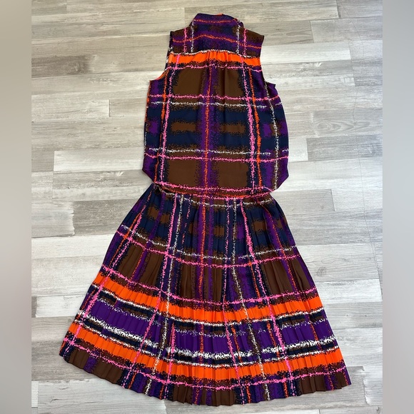 J.Crew Purple Multicolor Plaid Print Top and Skirt Set - Picture 4 of 8